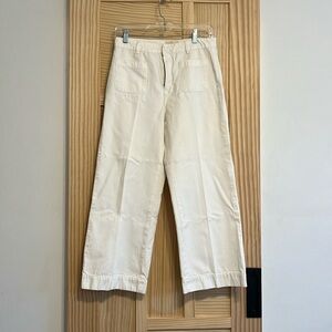 Sezane White Cotton Juno Trousers 38